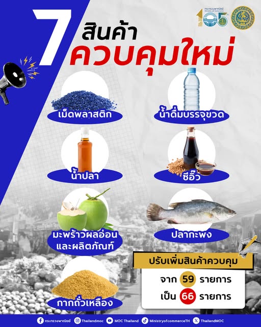 เตรียมคุมเข้มราคา! 7 สินค้าควบคุมใหม่